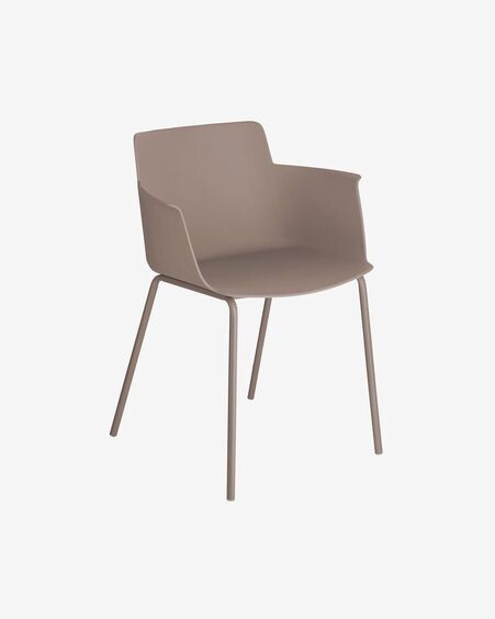 Silla con brazos Hannia marrón