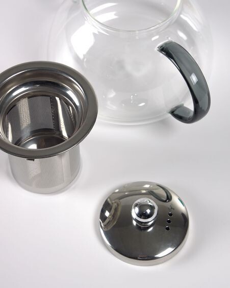 Tetera Dolis vidrio transparente y gris