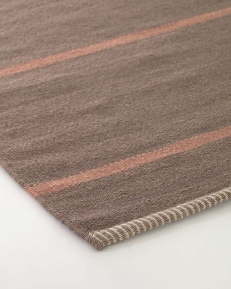 Alfombra Caliope de lana y algodón marrón 160 x 230 cm