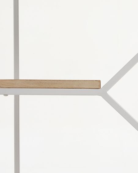 Estantería Push de madera maciza de mango y acero blanco 80 x 93,5 cm