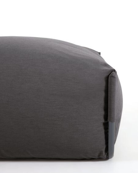 Puf sofá modular 100% para exterior Square gris oscuro y aluminio negro 101 x 101 cm