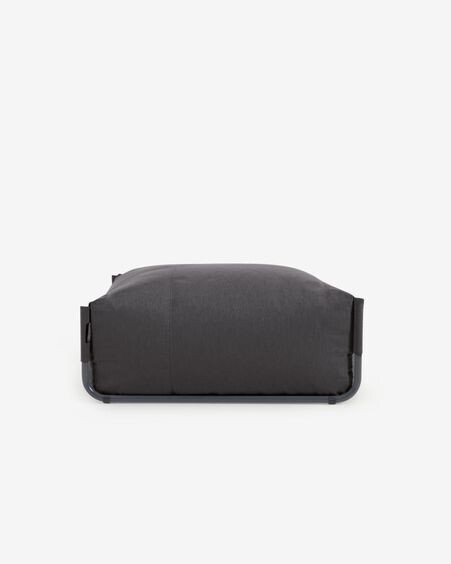 Puf sofá modular 100% para exterior Square gris oscuro y aluminio negro 101 x 101 cm