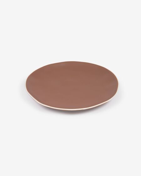 Plato de postre Rin de cerámica marrón