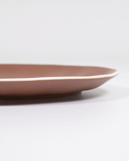 Plato de postre Rin de cerámica marrón