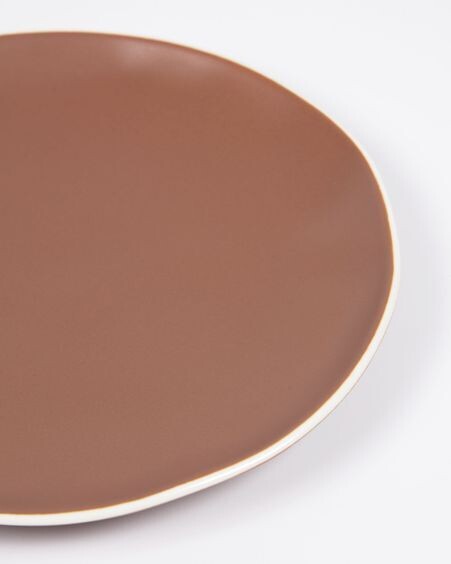 Plato de postre Rin de cerámica marrón