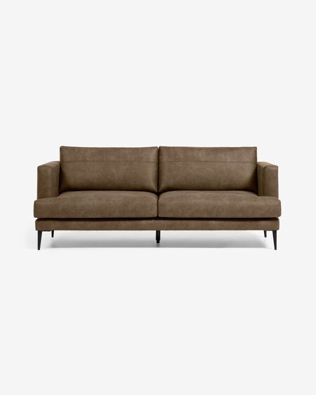 Sofá Tanya 2 plazas tapizado marrón oscuro 183 cm