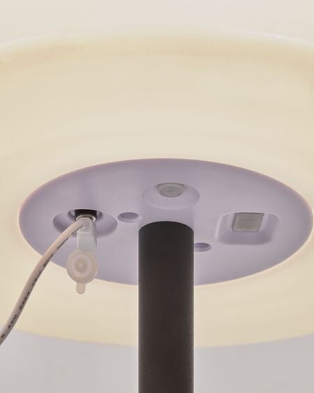 Lámpara de mesa de exterior Amaray de acero con acabado negro
