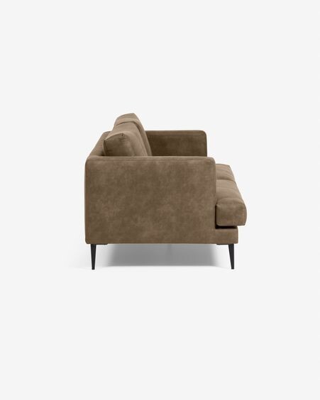 Sofá Tanya 2 plazas tapizado marrón oscuro 183 cm