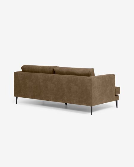 Sofá Tanya 2 plazas tapizado marrón oscuro 183 cm