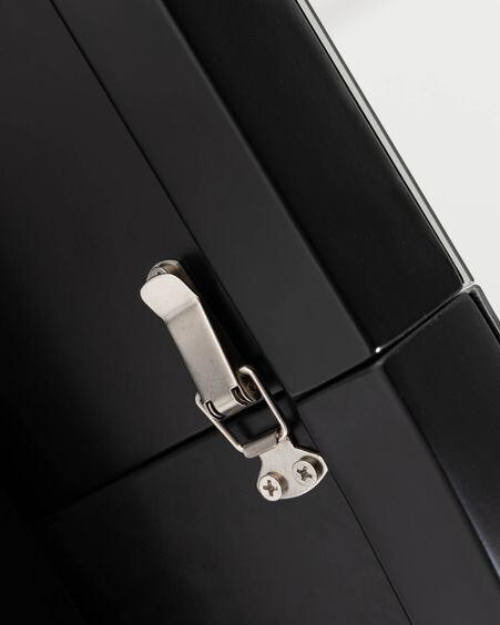 Mesa extensible redonda Vashti Ø 120 (160) cm porcelánico de acero acabado negro