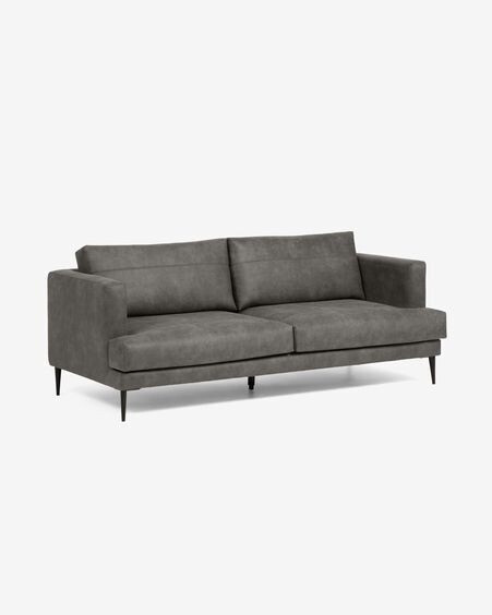 Sofá Tanya 2 plazas tapizado gris oscuro 183 cm