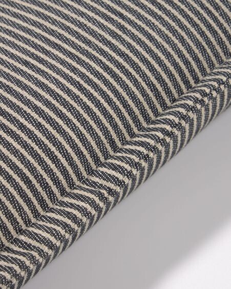Funda cojín Aleria algodón rayas blanco y gris 45 x 45 cm