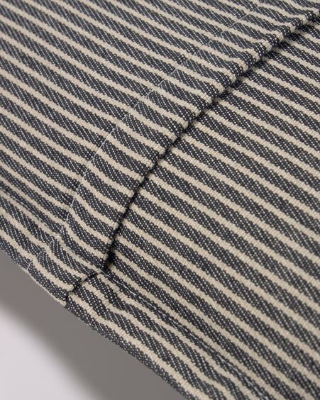 Funda cojín Aleria algodón rayas blanco y gris 45 x 45 cm