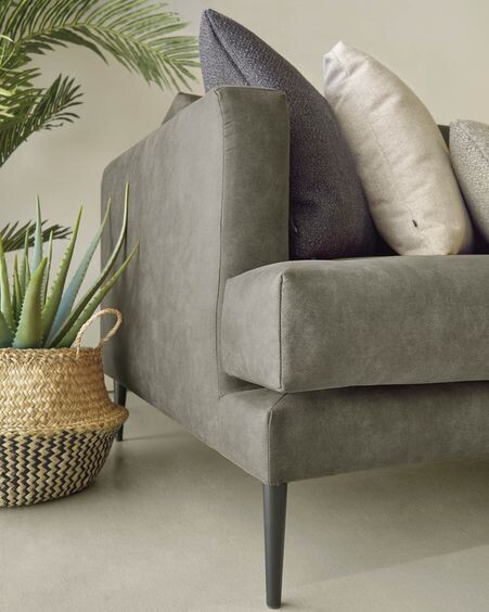 Sofá Tanya 2 plazas tapizado gris oscuro 183 cm