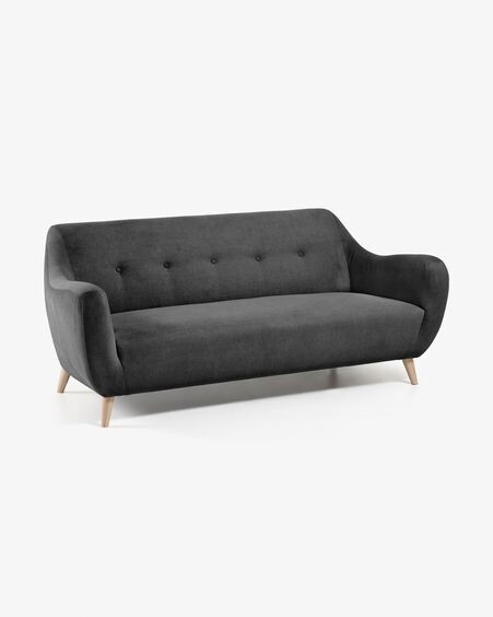 Sofá Orby 3 plazas gris oscuro 190 cm