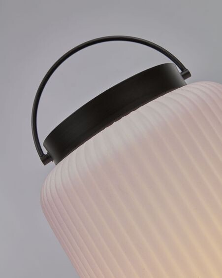 Lámpara de mesa Verona de polietileno y metal acabado negro