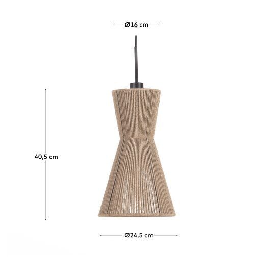Pantalla lámpara de techo Crista de yute con acabado natural Ø 24,5 cm