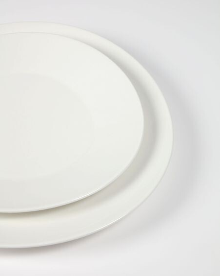 Plato plano ovalado Pierina porcelana blanco