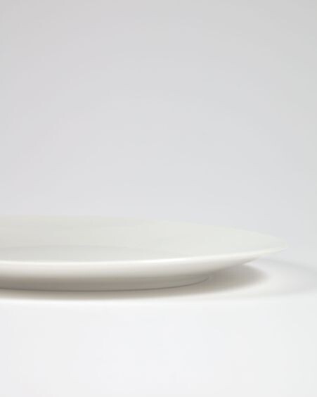 Plato plano ovalado Pierina porcelana blanco
