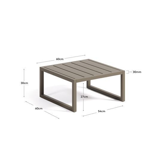 Mesa auxiliar 100% exterior Comova de aluminio verde 60 x 60 cm