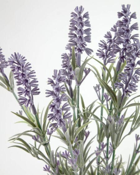 Planta artificial Lavanda con maceta de cerámica marrón 36 cm
