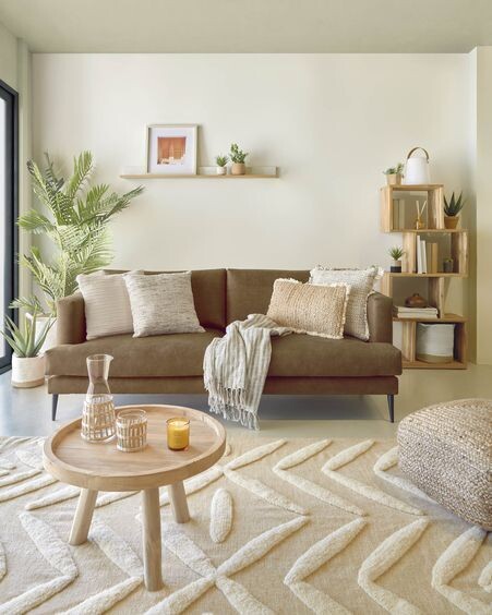 Mesa de centro redonda Glenda madera maciza teca Ø 55 cm