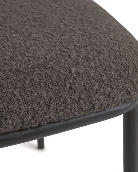 Silla Ciselia de borreguito negro y metal negro