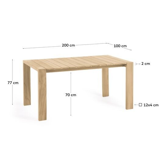 Mesa de exterior Victoire de madera maciza de teca 200 x 100 cm