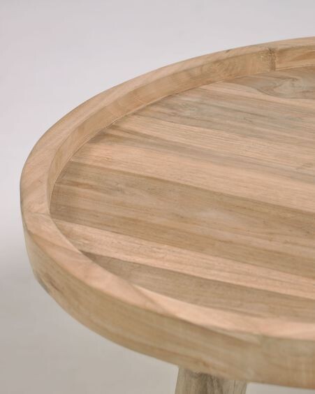 Mesa de centro redonda Glenda madera maciza teca Ø 55 cm