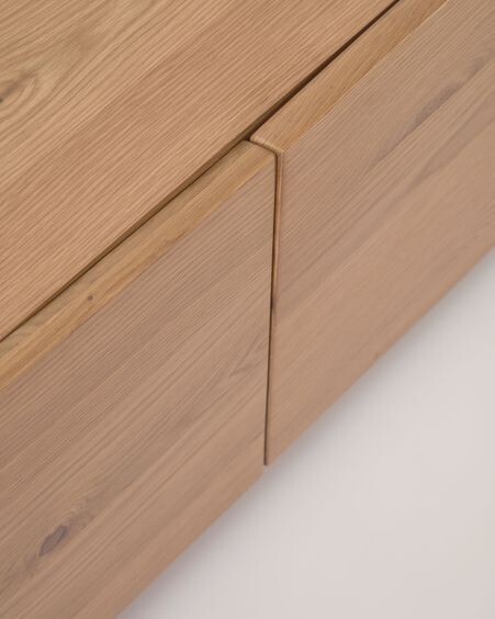 Mueble TV Rasha 4 puertas de chapa de roble acabado natural 200 x 49 cm