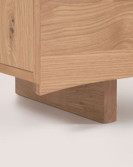 Mueble TV Rasha 4 puertas de chapa de roble acabado natural 200 x 49 cm