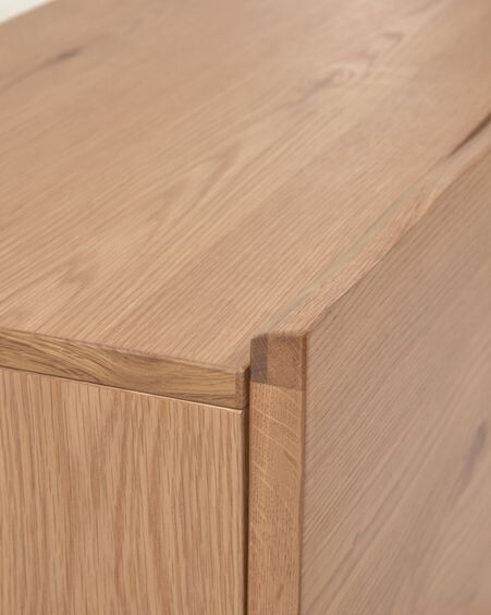 Mueble TV Rasha 4 puertas de chapa de roble acabado natural 200 x 49 cm