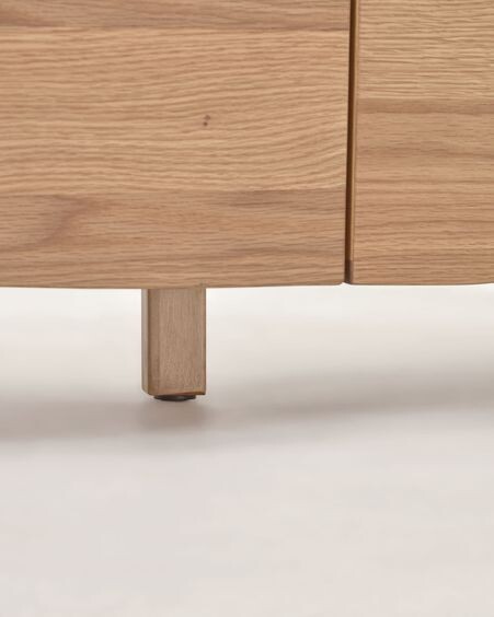 Mueble TV Rasha 4 puertas de chapa de roble acabado natural 200 x 49 cm