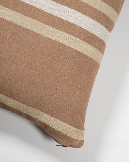 Funda de cojín Sydelle granate y rayas beige 60 x 60 cm