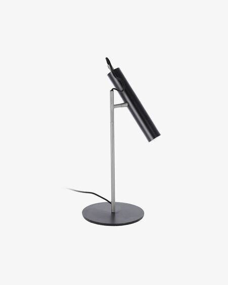 Lámpara de mesa Maude de metal con acabado negro