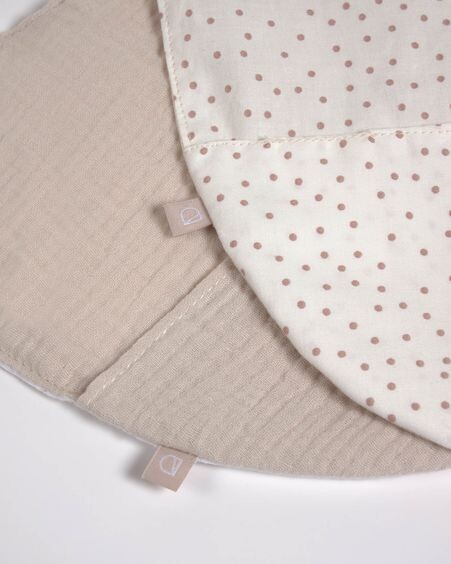 Set Maren de 2 baberos 100% algodón orgánico (GOTS) beige y topos rosa