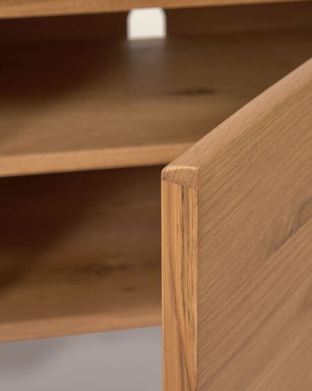 Mueble TV Rasha 4 puertas de chapa de roble acabado natural 200 x 49 cm