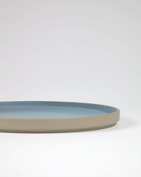 Plato plano Midori cerámica azul
