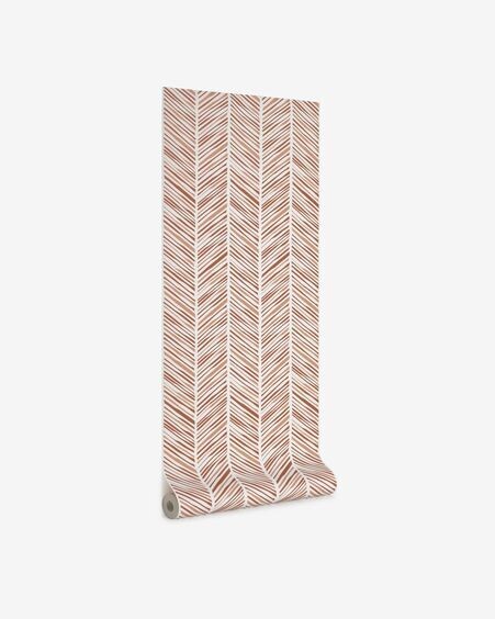 Papel pintado Uriana con estampado de rayas marrón 10 x 0,53 m  FSC MIX Credit
