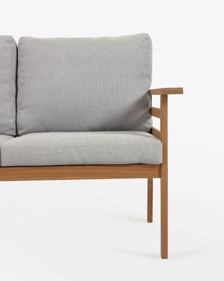 Set de exterior Vilma de sofá, 2 sillones y mesa de centro madera maciza acacia FSC 100%