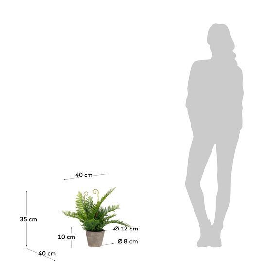 Planta artificial Filicopsida con maceta de cemento 35 cm