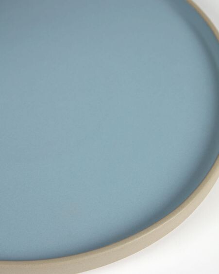 Plato plano Midori cerámica azul