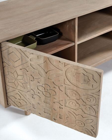 Mueble TV Seleb de madera maciza de mango 160 x 56 cm