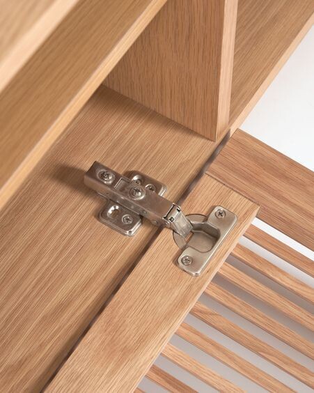 Mueble TV Beyla 2 puertas de madera maciza y chapa de roble 180x49,5 cm FSC 100% FSC 100%