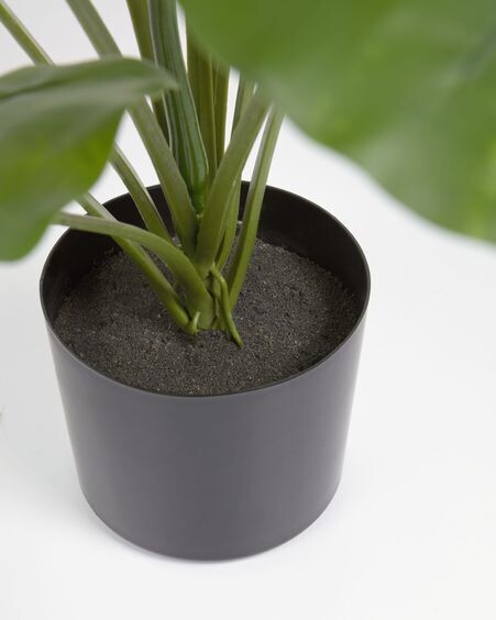 Planta artificial Alocasia Odora con maceta negro 57 cm