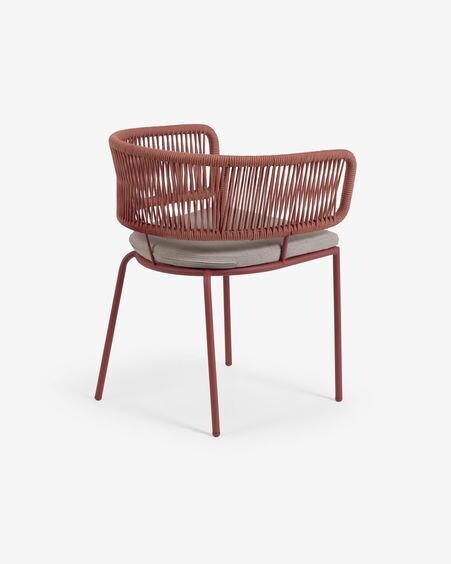 Silla Nadin de cuerda terracota y patas de acero galvanizado