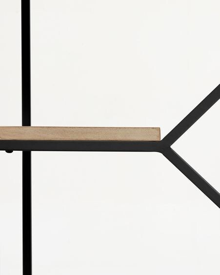 Estantería Push de madera maciza de mango y acero negro 80 x 93,5 cm