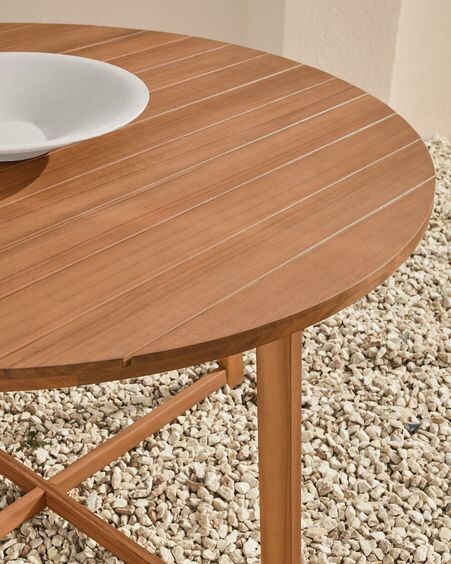 Mesa redonda de exterior Dafne madera maciza acacia Ø 120 cm FSC 100%