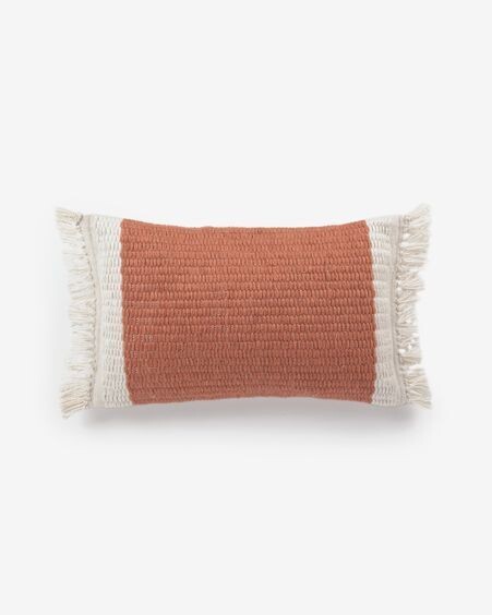 Funda de cojín Isaura 100% PET terracota 30 x 50 cm