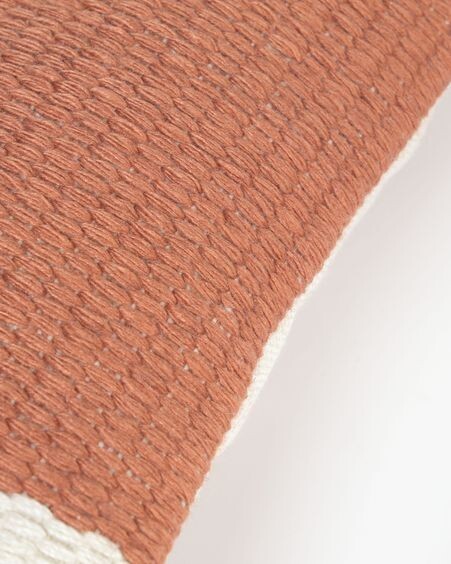 Funda de cojín Isaura 100% PET terracota 30 x 50 cm